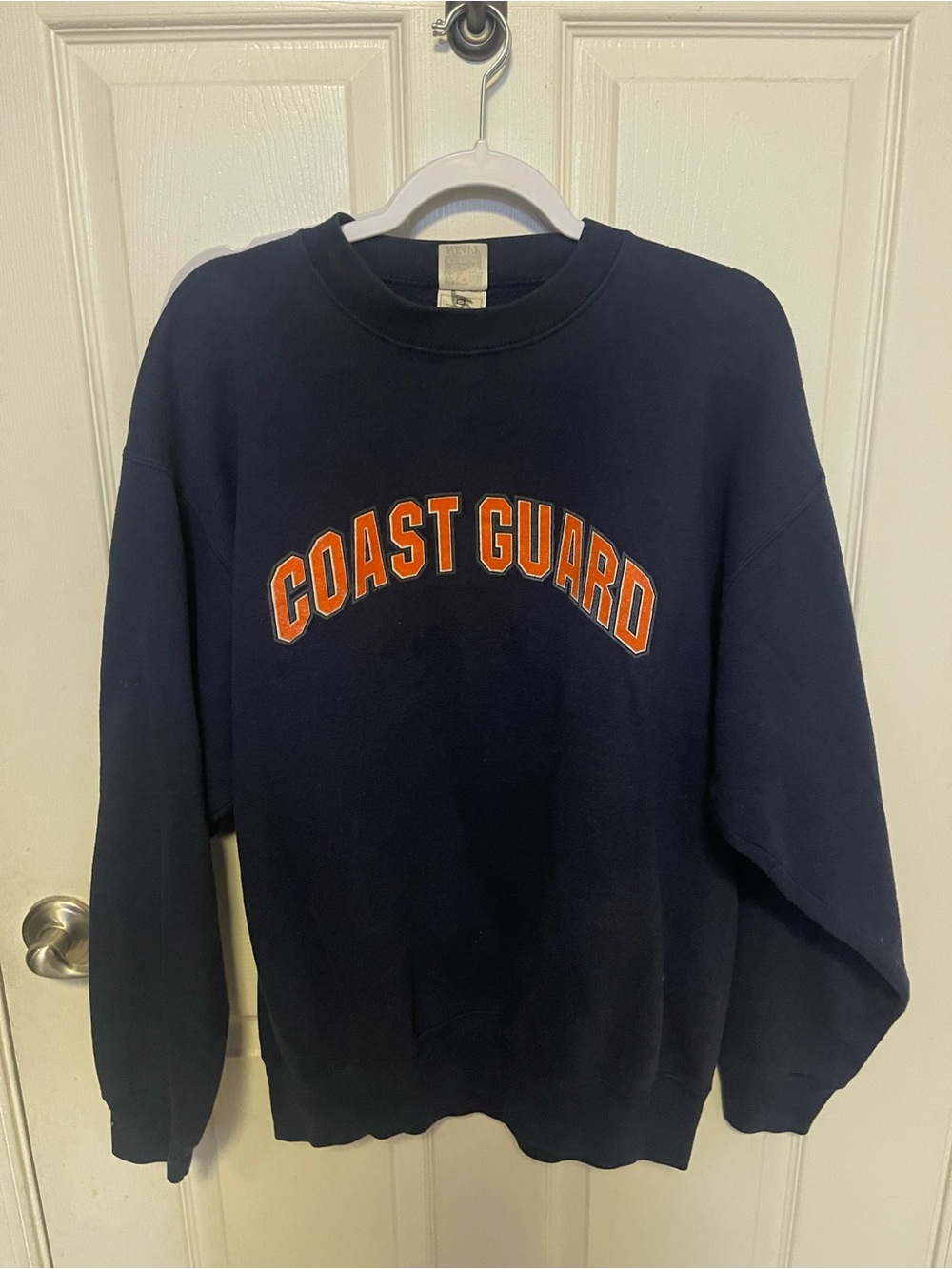 Fruit of the Loom Navy Sweatshirt with Orange 'Coast Guard' Chest Logo